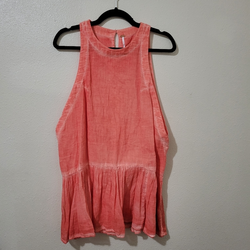 Free People Breathless Moments Tank Top Coral Women's Size Small